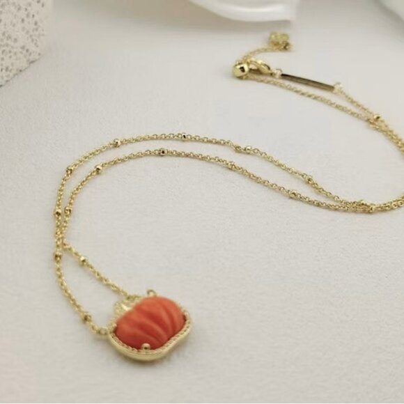 Kendra Scott Pumpkin Gold Short Pendant Necklace - Picture 3 of 5